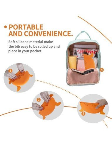 Babero de Silicona Animal Baby Bib  Neón