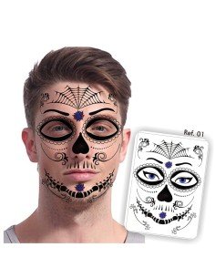 Tatuaje temporal Máscara Dia de los Muertos Roses