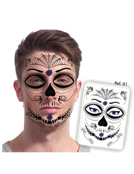 Tatuaje temporal Máscara Dia de los Muertos Roses