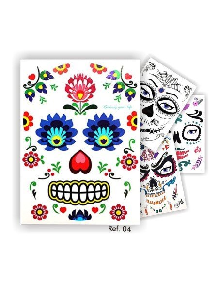 Tatuaje temporal Máscara Dia de los Muertos Roses