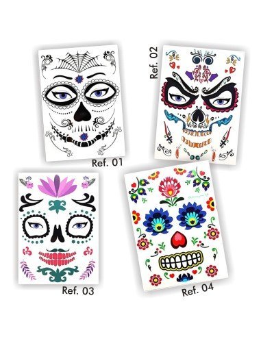 Tatuaje temporal Máscara Dia de los Muertos Roses