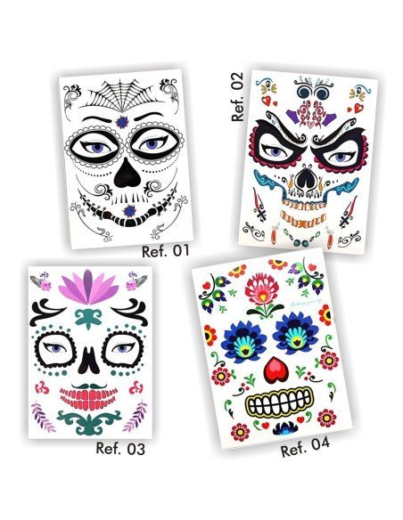 Tatuaje temporal Máscara Dia de los Muertos Roses