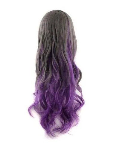 Peluca Bicolor Harajuku de kanekalon Cosplay de 70 y 80 cm de largo ideal para Halloween