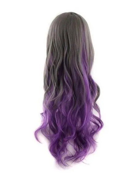 Peluca Bicolor Harajuku de kanekalon Cosplay de 70 y 80 cm de largo ideal para Halloween