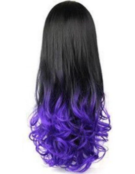 Peluca Bicolor Harajuku de kanekalon Cosplay de 70 y 80 cm de largo ideal para Halloween