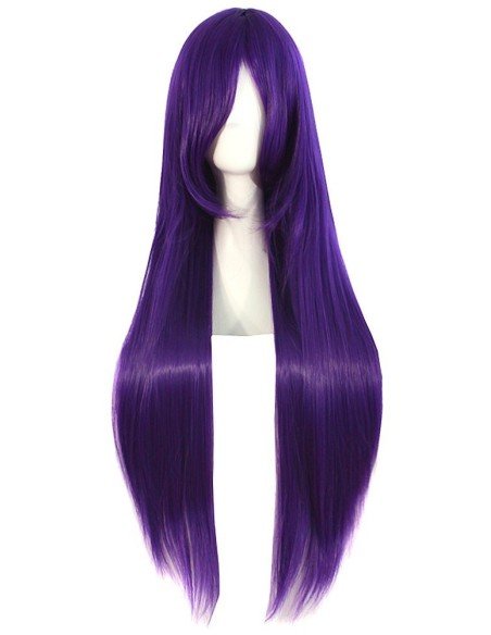Peluca Cosplay lisa 80cm Kanekalon morado