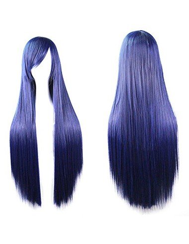 Peluca Cosplay lisa 80cm Kanekalon morado