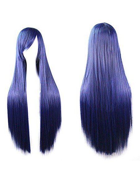 Peluca Cosplay lisa 80cm Kanekalon morado