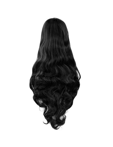 Peluca Cosplay Ondulada 80cm Kanekalon Negro