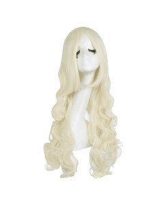 ⭐ Peluca Cosplay Ondulada 80cm Kanekalon Rubio Extra Claro 2