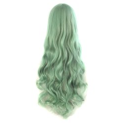 Peluca Cosplay Ondulada 80cm Kanekalon Verde Manzana