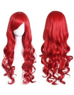 Peluca Cosplay Ondulada 80cm Kanekalon Rojo 2