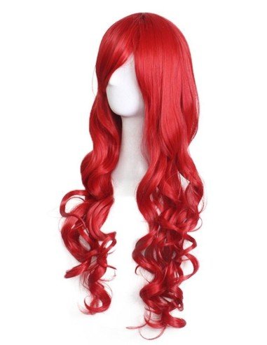 Peluca Cosplay Ondulada 80cm Kanekalon Rojo