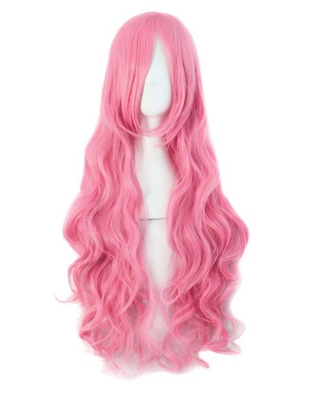 Peluca Cosplay Ondulada 80cm Kanekalon palo de Rosa Peluca Cosplay Ondulada 80cm Kanekalon palo de Rosa