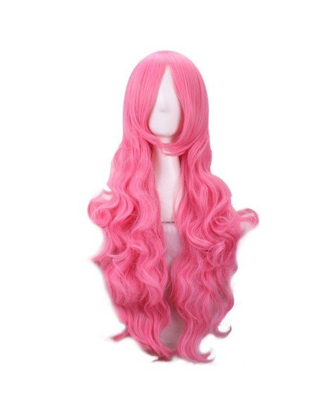 Peluca Cosplay Ondulada 80cm Kanekalon palo de Rosa Peluca Cosplay Ondulada 80cm Kanekalon palo de Rosa