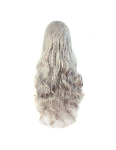 Peluca Cosplay Ondulada 80cm Kanekalon Gris Cenizo