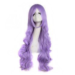 Peluca Cosplay Ondulada 80cm Kanekalon Lila 