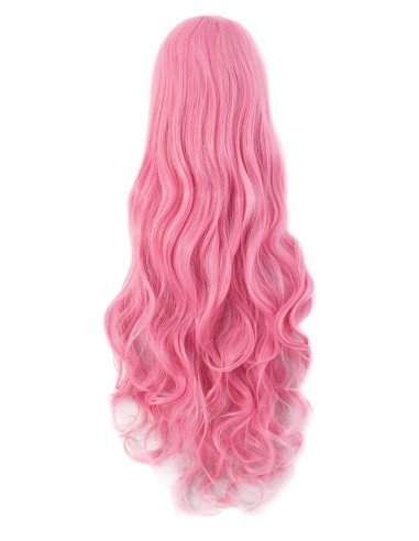 Peluca Cosplay Ondulada 80cm Kanekalon palo de Rosa