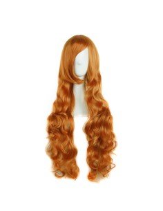 ⭐ Peluca Cosplay Ondulada 80cm Kanekalon Naranja 2