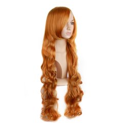 Peluca Cosplay Ondulada 80cm Kanekalon Naranja