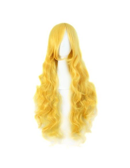 Peluca Cosplay Ondulada 80cm Kanekalon Amarillo