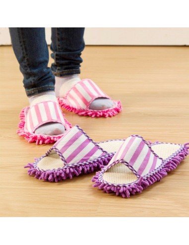 Zapatos de microfibra Limpia y policha proteje tu piso. Pantuflas