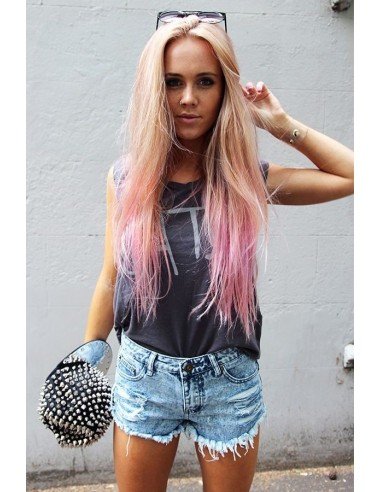 Extensiones Cosplay Ondulada Cortina de cabello en degradee