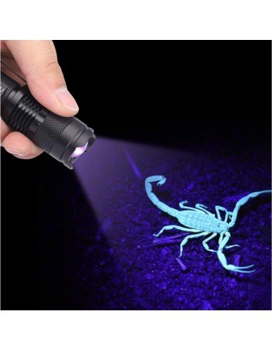 Linterna Scorpion black Light UV Led UV UltraVioleta luz Negra probador de billetes