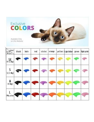 Protector de Uñas Mascota TL Nails Caps en colores, evita daños