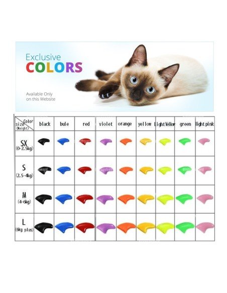 Set x100 Protectores de Uñas Mascota Nails Caps en colores