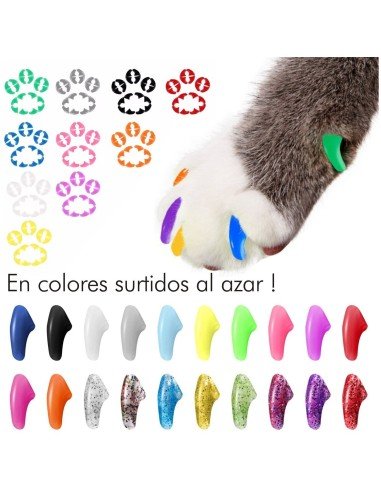 Set x100 Protectores de Uñas Mascota Nails Caps en colores