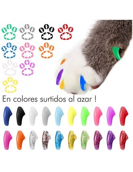 Set x100 Protectores de Uñas Mascota Nails Caps en colores