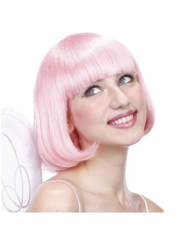 Peluca Corta de fantasía Rosado Claro para Halloween