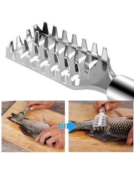 Descamador Pescado Pelador Escamas Acero Inoxidable Descamador Pescado Pelador Escamas Acero Inoxidable