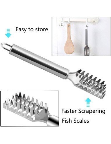 Descamador Pescado Pelador Escamas Acero Inoxidable