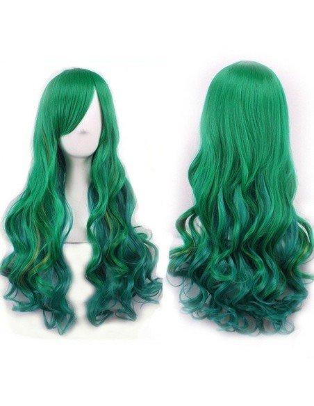 Peluca Bicolor Harajuku de kanekalon Cosplay de 70 y 80 cm de largo ideal para Halloween