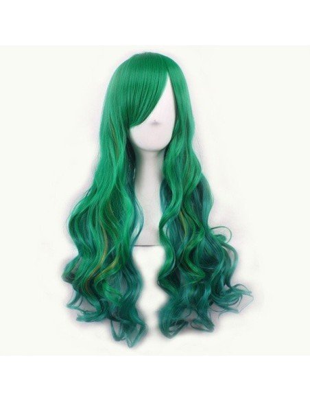 Peluca Bicolor Harajuku de kanekalon Cosplay de 70 y 80 cm de largo ideal para Halloween