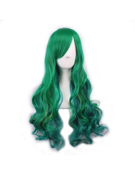 Peluca Bicolor Harajuku de kanekalon Cosplay de 70 y 80 cm de largo ideal para Halloween