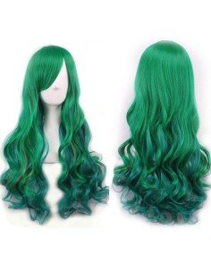 Peluca Bicolor Degradee 70cm Harajuku Verde Azul