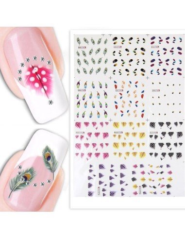 Kit Tatto Surtidos para uñas stickers al algua Nail Art Salon Effects para decoración de uñas