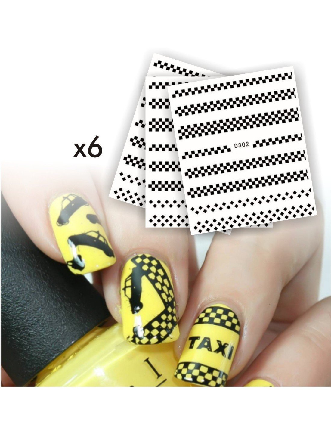 ⭐ Kit x6 Tattoo Surtidos para uñas stickers al algua Nail Art Salon