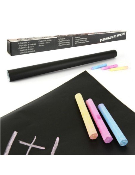 Pizarra sticker negra de decoración + Tizas 