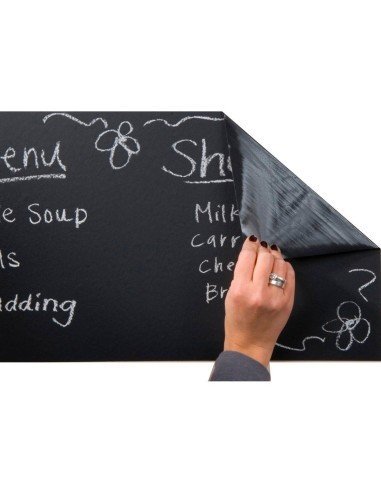 Pizarra sticker negra de decoración + Tizas 