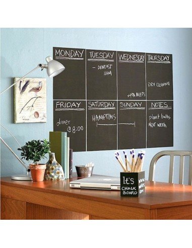 Pizarra sticker negra de decoración + Tizas 