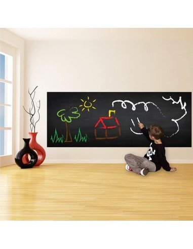 Pizarra sticker negra de decoración + Tizas 