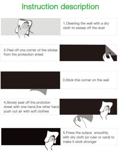 Pizarra sticker negra de decoración + Tizas