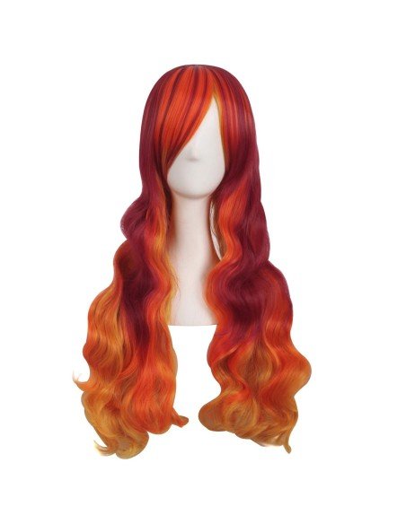 Peluca Bicolor Harajuku de kanekalon Cosplay de 70 y 80 cm de largo ideal para Halloween