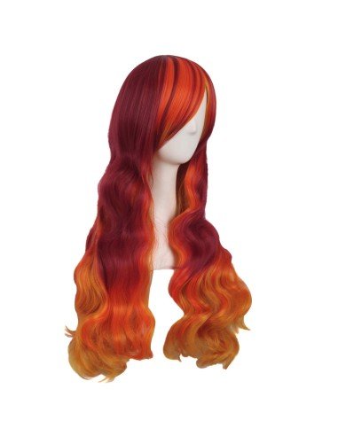 Peluca Bicolor Harajuku de kanekalon Cosplay de 70 y 80 cm de largo ideal para Halloween