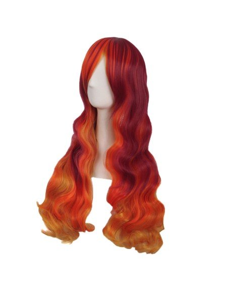 Peluca Bicolor Harajuku de kanekalon Cosplay de 70 y 80 cm de largo ideal para Halloween