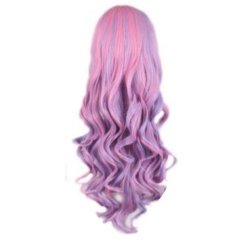 Peluca Bicolor Degradee 70cm Harajuku Turquesa Lila Rosado